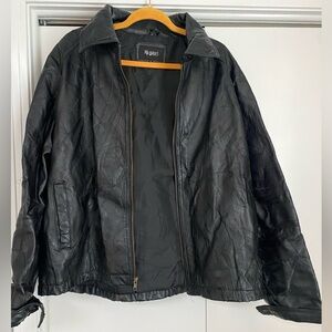 Black 90’s Leather Patchwork Jacket.